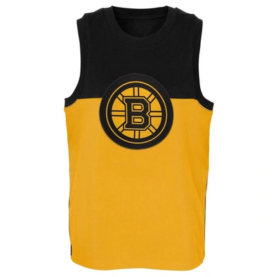 Shop Outerstuff Youth Gold/black Boston Bruins Revitalize Tank Top