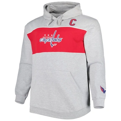 Shop Profile Alexander Ovechkin Heather Gray Washington Capitals Big & Tall Player Pullover Hoodie