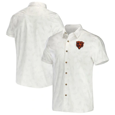 Shop Nfl X Darius Rucker Collection By Fanatics White Chicago Bears Woven Button-up T-shirt