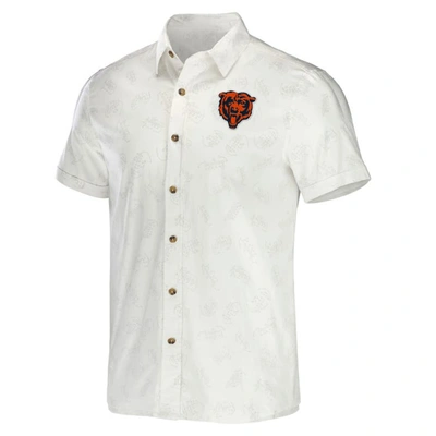 Shop Nfl X Darius Rucker Collection By Fanatics White Chicago Bears Woven Button-up T-shirt