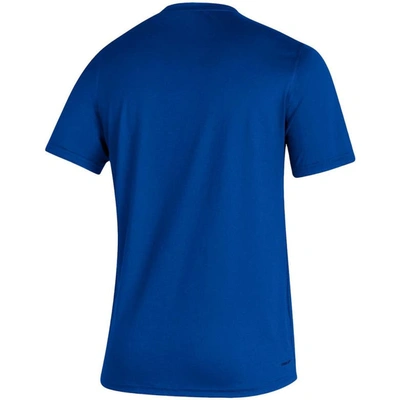 Shop Adidas Originals Adidas Royal Kansas Jayhawks Sideline Locker Tag Creator Aeroready T-shirt