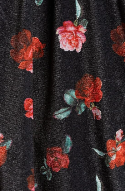 Shop Kilo Brava Floral Short Velvet Robe In Roses Print