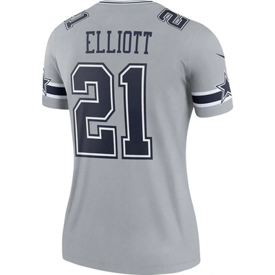 Shop Nike Ezekiel Elliott Gray Dallas Cowboys Inverted Legend Jersey