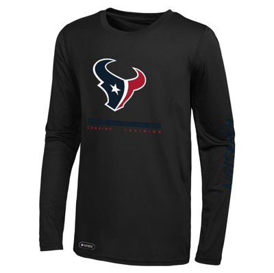 Shop Outerstuff Black Houston Texans Agility Long Sleeve T-shirt