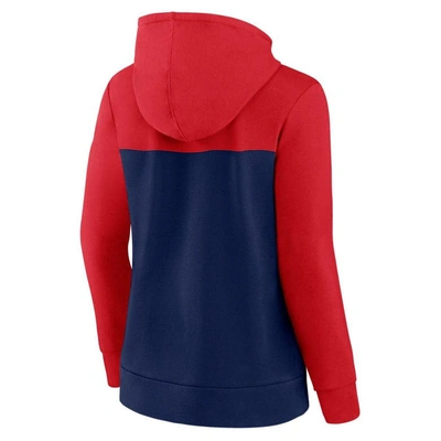 Shop Fanatics Branded Red/navy Washington Nationals Take The Field Colorblocked Hoodie Full-zip Jacket