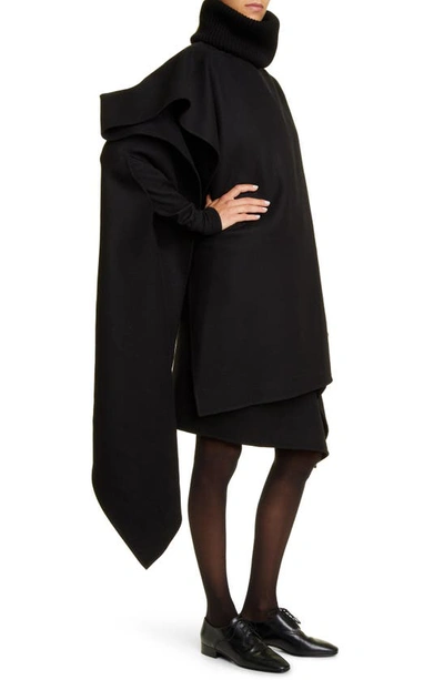 The Row Keran Double Face Cashmere Poncho In Black