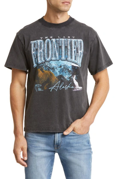 Shop Alpha Collective New Frontier Graphic T-shirt In Vintage Black