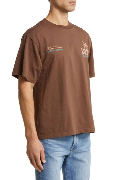 Shop Alpha Collective Las Vegas Racing Cotton Graphic T-shirt In Vintage Chocolate