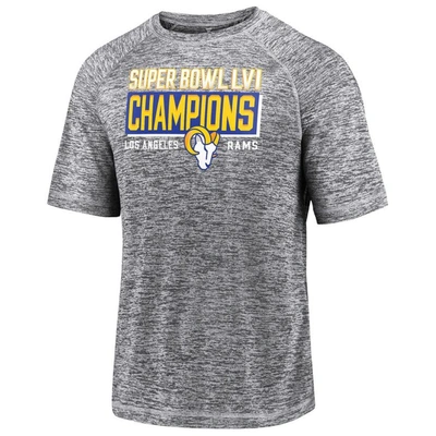 Shop Fanatics Branded Gray Los Angeles Rams Super Bowl Lvi Champions Stacked Depth T-shirt