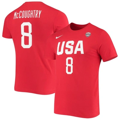 Shop Nike Angel Mccoughtry Usa Basketball Red Name & Number Performance T-shirt