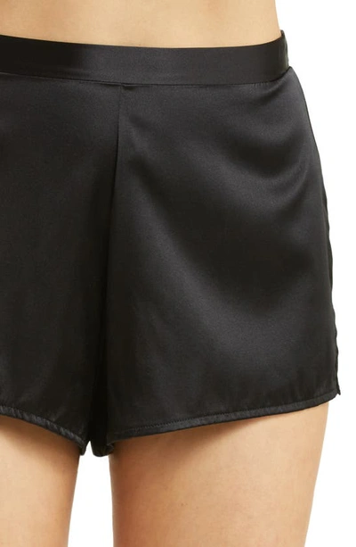 Shop Rya Collection Aretha Silk Cami & Tap Short Pajamas In Black