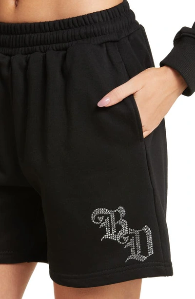 Shop Bella Dona Rhinestone Shorts In Black