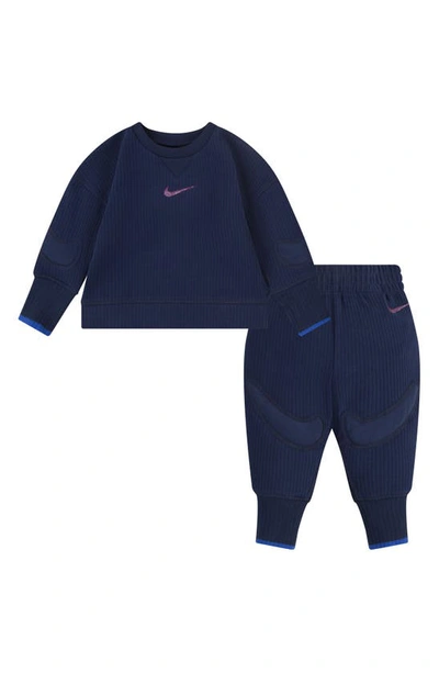 Shop Nike Ready Set Sweatshirt & Joggers Set In Midnight Navy