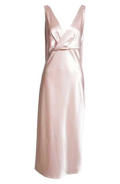 Shop Jason Wu Collection Crepe Back Satin Midi Cocktail Dress In Rosewater