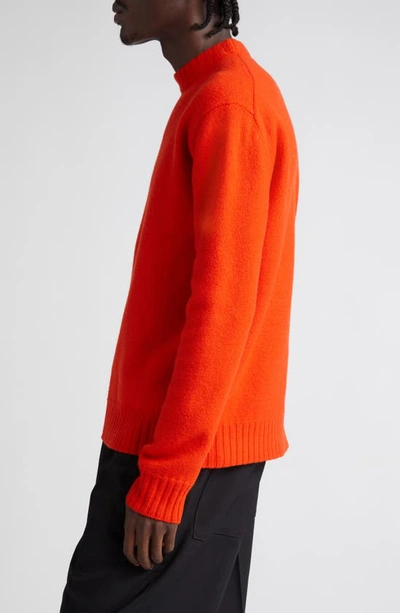 Shop Jil Sander Classic Crewneck Wool Sweater In Poppy