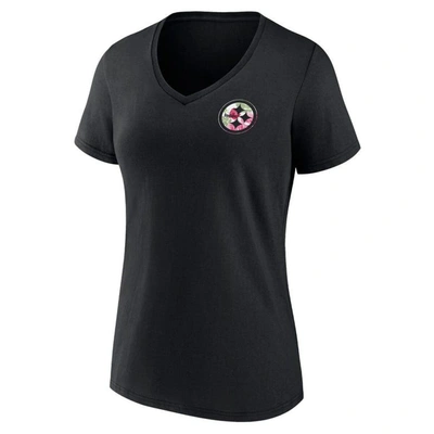 Shop Fanatics Branded Black Pittsburgh Steelers Plus Size Mother's Day #1 Mom V-neck T-shirt