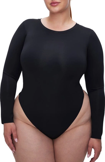 Shop Good American Scuba Crewneck Bodysuit In Black001