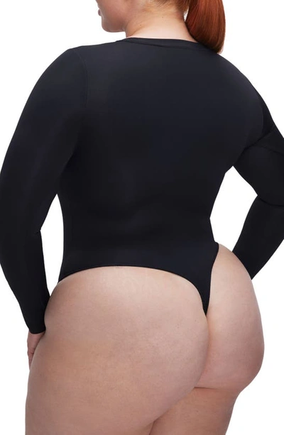 Shop Good American Scuba Crewneck Bodysuit In Black001