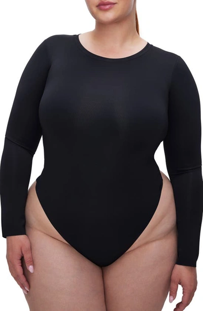 Shop Good American Scuba Crewneck Bodysuit In Black001