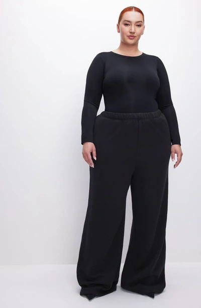 Good American Scuba Crewneck Bodysuit In Black001