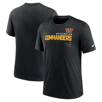 Shop Nike Heather Black Washington Commanders Team Tri-blend T-shirt
