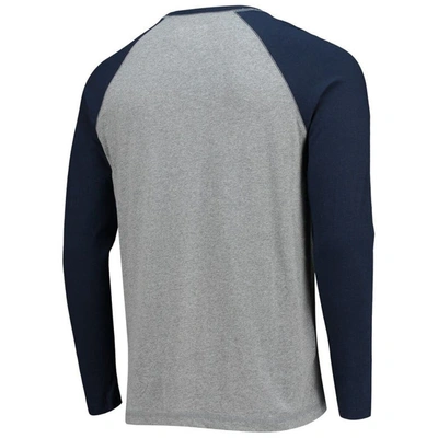 Shop Boxercraft Navy/heathered Gray Amarillo Sod Poodles Long Sleeve Baseball T-shirt