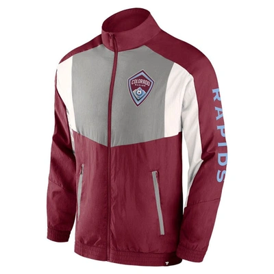 Shop Fanatics Branded  Burgundy Colorado Rapids Net Goal Raglan Full-zip Track Jacket