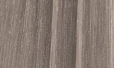 After Six Metallic Pleated Halter Column Gown In Taupe Metallic