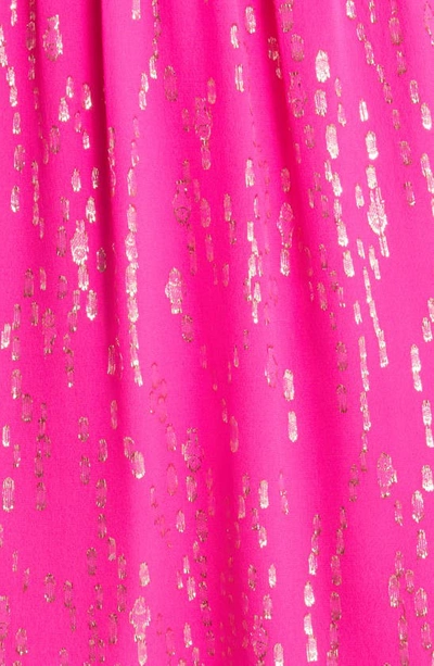 Shop Lilly Pulitzer Cleme Metallic Fil Coupé Long Sleeve Silk Chiffon Shift Dress In Pink Palms Fish Clip Chiffon