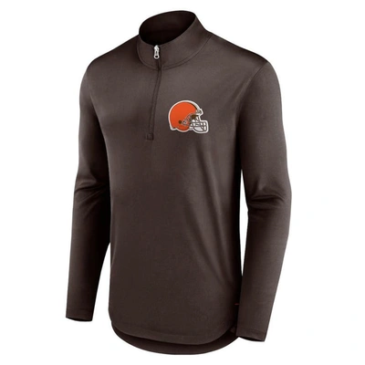Shop Fanatics Branded Brown Cleveland Browns Tough Minded Quarter-zip Top