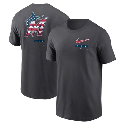 Shop Nike Anthracite Miami Marlins Americana T-shirt