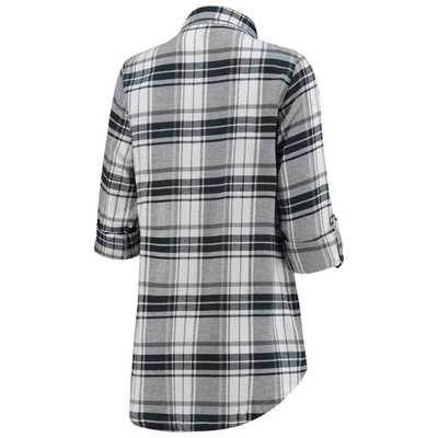 Shop Concepts Sport Charcoal/gray Carolina Panthers Accolade Flannel Long Sleeve Button-up Nightshirt