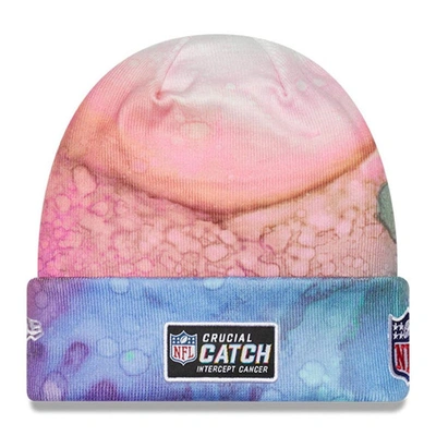 Shop New Era Youth  Pink New England Patriots 2022 Nfl Crucial Catch Knit Hat