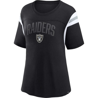 Shop Fanatics Branded Black Las Vegas Raiders Classic Rhinestone T-shirt