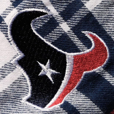 Shop Concepts Sport Navy/red Houston Texans Accolade Flannel Long Sleeve Button-up Nightshirt