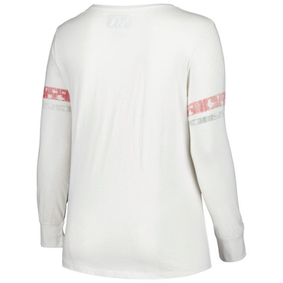 Shop Profile White Alabama Crimson Tide Contrast Stripe Scoop Neck Long Sleeve T-shirt