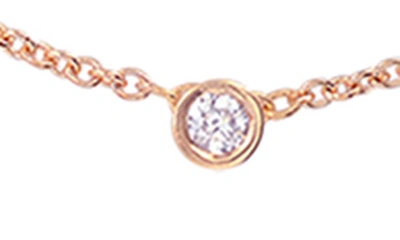 Shop Bychari Asymmetric Initial & Diamond Pendant Necklace In 14k Rose Gold