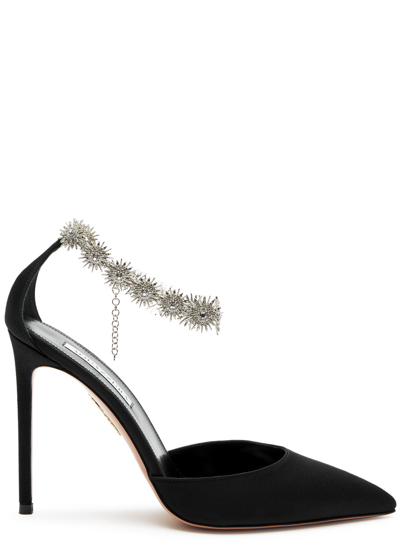 Shop Aquazzura Comet 105 Embellished Faille Pumps In Black