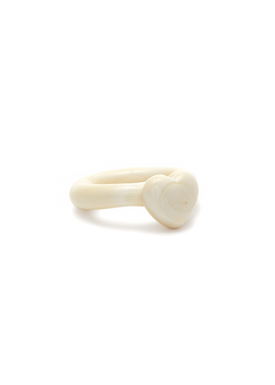 Shop Sandralexandra Love Glass Ring In Ivory