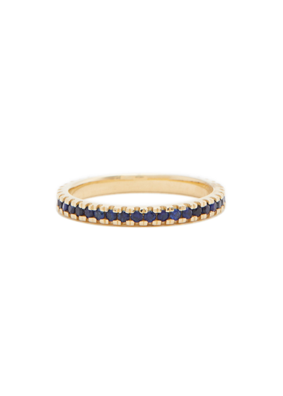 Shop Roxanne First Sapphire Eternity 14kt Gold Ring In Blue