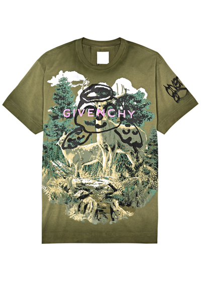 Shop Givenchy X Chito Printed Cotton T-shirt In Green