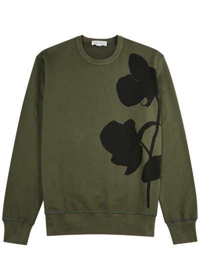 Shop Alexander Mcqueen Orchid Printed Cotton Sweatshirt In Green