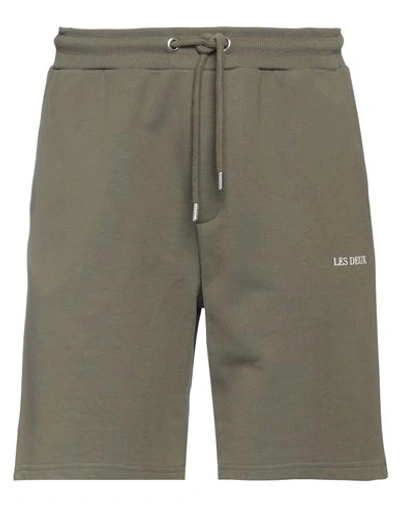 Shop Les Deux Man Shorts & Bermuda Shorts Military Green Size M Cotton