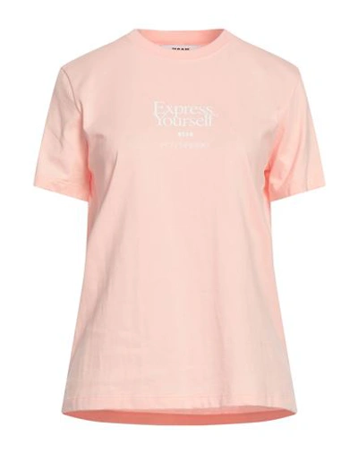 Shop Msgm Woman T-shirt Light Pink Size S Cotton