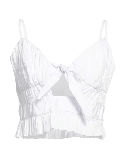 Relish Woman Top White Size M Cotton, Polyester In White