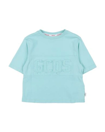 Shop Gcds Mini Toddler T-shirt Turquoise Size 6 Cotton, Elastane In Blue