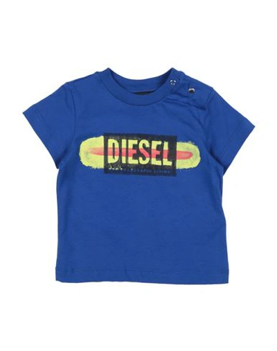 Shop Diesel Newborn Boy T-shirt Blue Size 3 Cotton