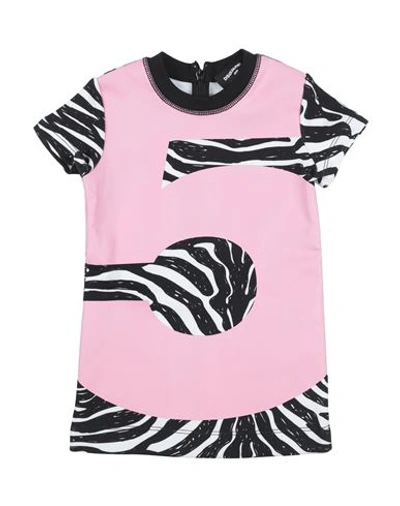 Shop Dsquared2 Newborn Girl Baby Dress Pink Size 3 Cotton