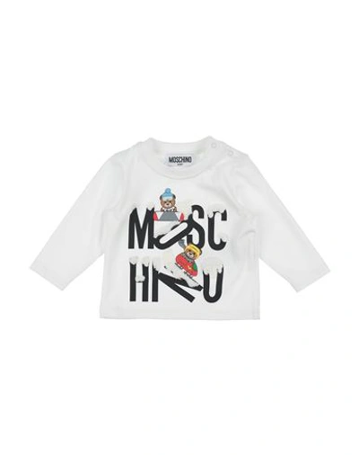 Moschino Baby Newborn T-shirt White Size 3 Cotton, Elastane, Wool, Acrylic, Polyamide In White