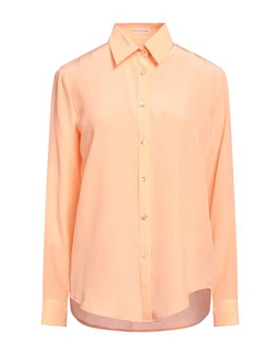 Shop Camicettasnob Woman Shirt Apricot Size 10 Silk In Orange